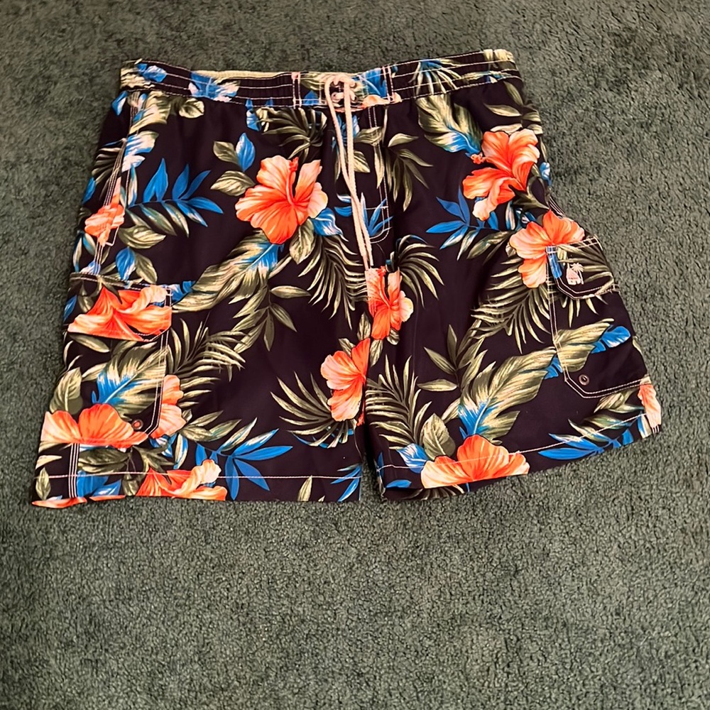 CARIBBEAN JOE SIZE XL MEN’S SWIM TRUNKS MESH LINING, ELASTIC DRAW STRING WAIST
